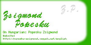 zsigmond popesku business card